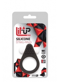 Чёрное эрекционное кольцо LIT-UP SILICONE STIMU RING 1 BLACK - Dream Toys - в Краснодаре купить с доставкой