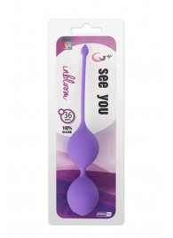 Фиолетовые вагинальные шарики SEE YOU IN BLOOM DUO BALLS 36MM - Dream Toys