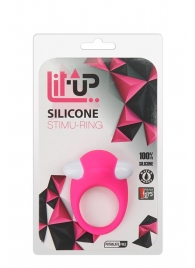 Розовое эрекционное кольцо LIT-UP SILICONE STIMU RING 6 - Dream Toys - в Краснодаре купить с доставкой