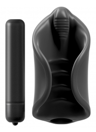 Чёрный мастурбатор Vibrating Silicone Stimulator с вибрацией - Pipedream - в Краснодаре купить с доставкой