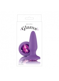 Фиолетовая анальная пробка с фиолетовым кристаллом Glams Purple Gem - 10,4 см. - NS Novelties - купить с доставкой в Краснодаре