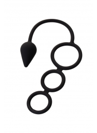 Тройное эрекционное кольцо с анальным хвостом Drop S-size - Erotist - в Краснодаре купить с доставкой