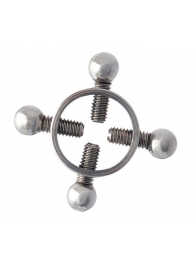 Серебристые зажимы для сосков на винтах - ToyFa - купить с доставкой в Краснодаре