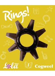 Чёрное эрекционное кольцо Rings Cogweel - Lola Games - в Краснодаре купить с доставкой