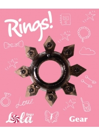 Чёрное эрекционное кольцо Rings Gear - Lola Games - в Краснодаре купить с доставкой