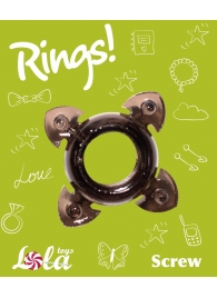 Чёрное эрекционное кольцо Rings Screw - Lola Games - в Краснодаре купить с доставкой