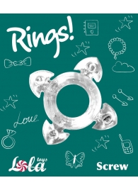 Прозрачное эрекционное кольцо Rings Screw - Lola Games - в Краснодаре купить с доставкой
