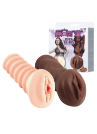 Комплект мастурбаторов-вагин - телесная и темнокожая - Baile - в Краснодаре купить с доставкой