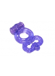 Фиолетовое эрекционное кольцо Rings Treadle с подхватом - Lola Games - в Краснодаре купить с доставкой