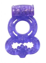 Фиолетовое эрекционное кольцо Rings Treadle с подхватом - Lola Games - в Краснодаре купить с доставкой