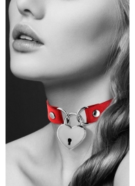 Красный чокер с замком в форме сердца - Bijoux Pour Toi - купить с доставкой в Краснодаре