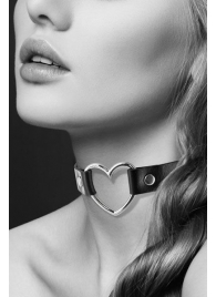 Чёрный чокер с кольцом в форме сердца - Bijoux Pour Toi - купить с доставкой в Краснодаре