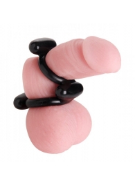 Двойное эрекционное кольцо Dual Stretch To Fit Cock and Ball Ring - XR Brands - в Краснодаре купить с доставкой