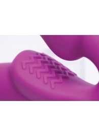 Ярко-розовый безремневой вибрострапон Evoke Vibrating Strapless Silicone Strap-on Dildo - XR Brands - купить с доставкой в Краснодаре