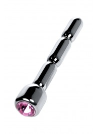 Серебристый уретральный плаг со стразом - 7 см. - ToyFa - купить с доставкой в Краснодаре