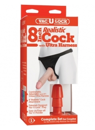 Насадка с трусиками Vac-U-Lock Set 8  Realistic Ultra Harness - 20,6 см. - Doc Johnson - купить с доставкой в Краснодаре
