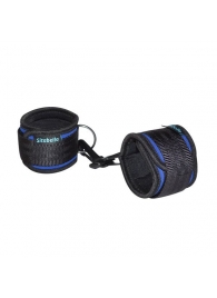 Сине-черные неопреновые наручники с карабинами - Sitabella - купить с доставкой в Краснодаре