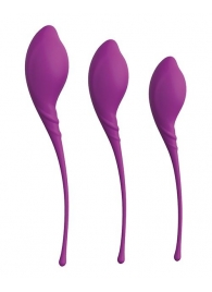 Набор из 3 фиолетовых вагинальных шариков PLEASURE BALLS   EGGS KEGEL EXERCISE SET - Dream Toys