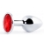 Серебристая анальная пробка с красным стразом - 7,2 см. - Anal Jewelry Plug - купить с доставкой в Краснодаре