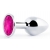 Серебристая анальная пробка с малиновым кристаллом - 7,2 см. - Anal Jewelry Plug - купить с доставкой в Краснодаре
