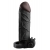 Чёрная вибронасадка с кольцом Vibrating Real Feel 2 Extension - 16 см. - Pipedream - в Краснодаре купить с доставкой