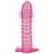 Гелевая розовая насадка с шипами - 12 см. - Toyfa Basic - в Краснодаре купить с доставкой