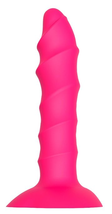 Розовый ребристый анальный фаллоимитатор TWISTED PLUG - 14 см. - Dream Toys