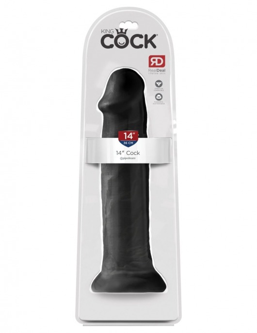 Черный фаллоимитатор-гигант на присоске 14  Cock - 36 см. - Pipedream