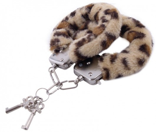 Наручники с леопардовым принтом на опушке - ToyFa - купить с доставкой в Краснодаре