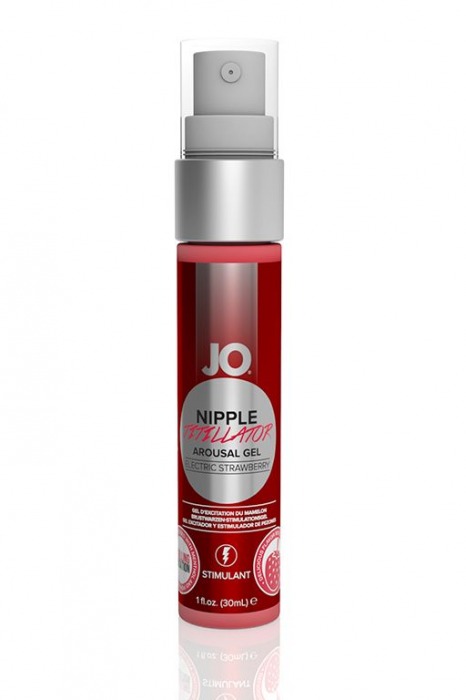 Возбуждающий гель JO Nipple Titillator Electric Strawberry - 30 мл. - System JO - купить с доставкой в Краснодаре