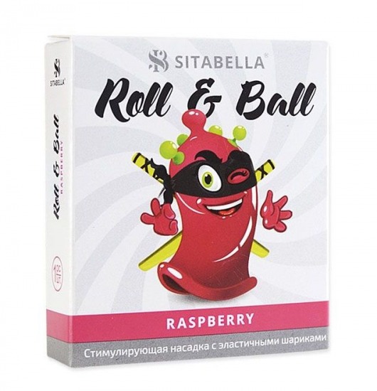 Стимулирующий презерватив-насадка Roll   Ball Raspberry - Sitabella - купить с доставкой в Краснодаре