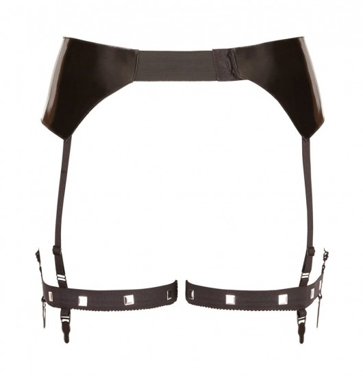Черная сбруя на бедра с зажимами для половых губ Suspender Belt with Clamps - Orion - купить с доставкой в Краснодаре
