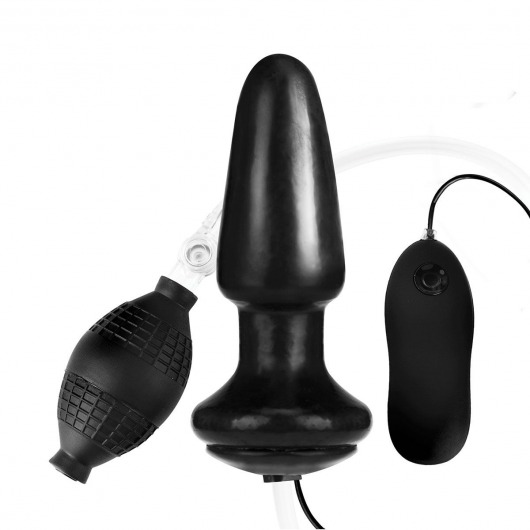 Надувная вибрирующая анальная пробка  Inflatable Vibrating Butt Plug - 10,2 см. - Lux Fetish