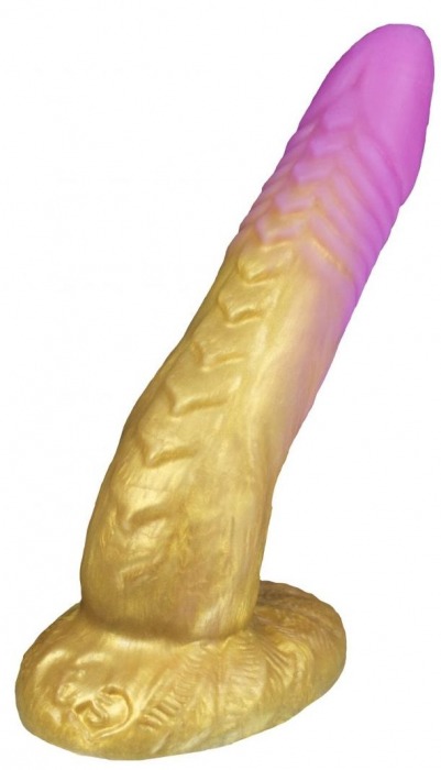Золотистый фаллоимитатор  Феникс mini  - 18,5 см. - Erasexa - купить с доставкой в Краснодаре