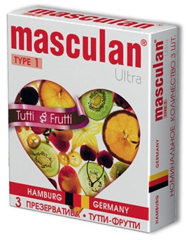 Жёлтые презервативы Masculan Ultra Tutti-Frutti с фруктовым ароматом - 3 шт. - Masculan - купить с доставкой в Краснодаре