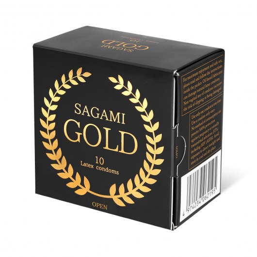Золотистые презервативы Sagami Gold - 10 шт. - Sagami - купить с доставкой в Краснодаре