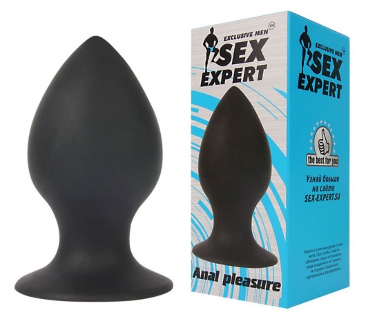 Чёрная анальная втулка Sex Expert - 8 см. - Bior toys