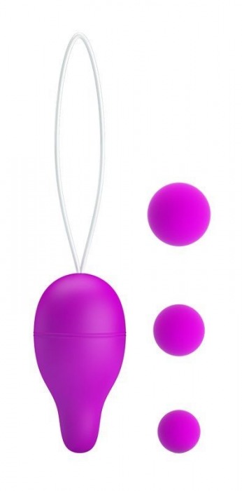 Лиловое вагинальное яйцо с утяжеляющими шариками Kegel Ball - Baile