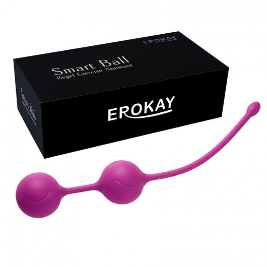 Розовые металлические шарики с хвостиком в силиконовой оболочке - Erokay