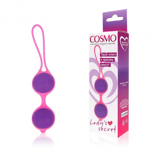 Фиолетово-розовые вагинальные шарики Cosmo - Bior toys