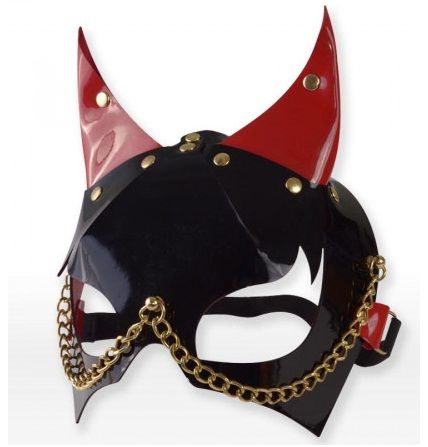 Черно-красная маска с рожками - Sitabella - купить с доставкой в Краснодаре