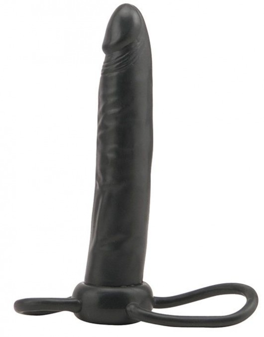 Чёрная насадка на пенис для анальной стимуляции WHATA MAN - 16 см. - Seven Creations - в Краснодаре купить с доставкой