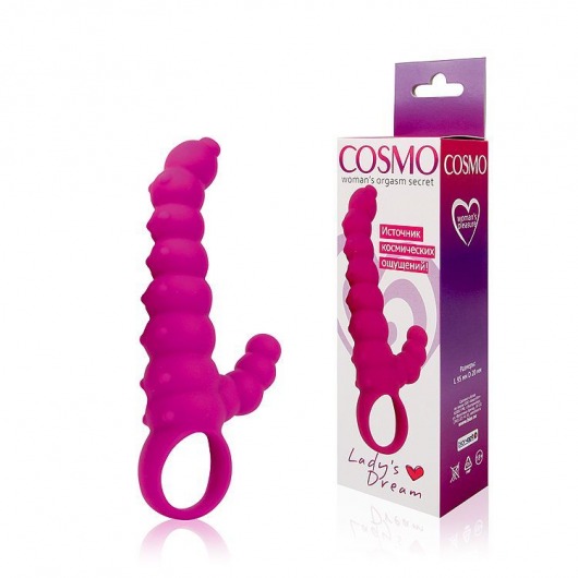Розовый силиконовый стимулятор Cosmo - 9,5 см. - Bior toys