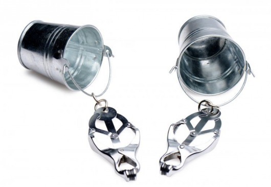 Зажимы на соски с ведрами под грузы Jugs Nipple Clamps with Buckets - XR Brands - купить с доставкой в Краснодаре