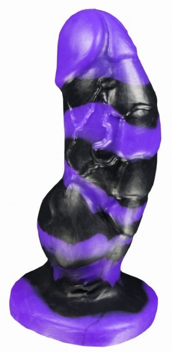 Черно-фиолетовый фаллоимитатор Мартин medium - 24,5 см. - Erasexa - купить с доставкой в Краснодаре