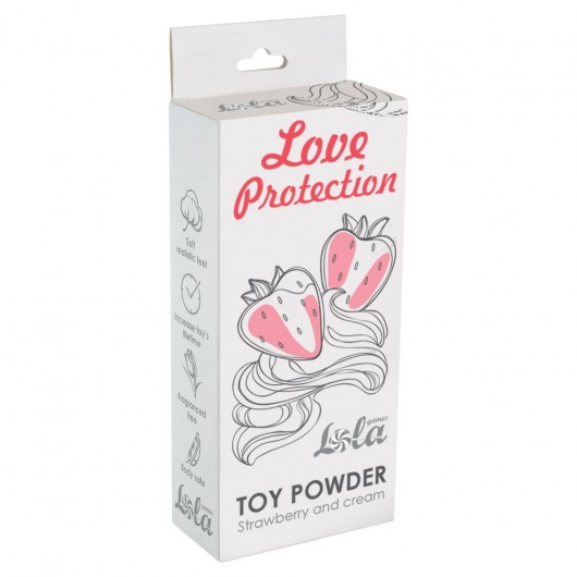 Пудра для игрушек Love Protection с ароматом клубники со сливками - 30 гр. - Lola Games - купить с доставкой в Краснодаре