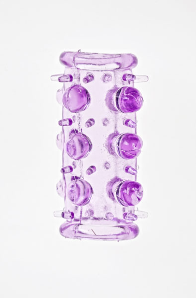 Фиолетовая насадка на фаллос с шипами и бусинами - Sextoy 2011 - в Краснодаре купить с доставкой