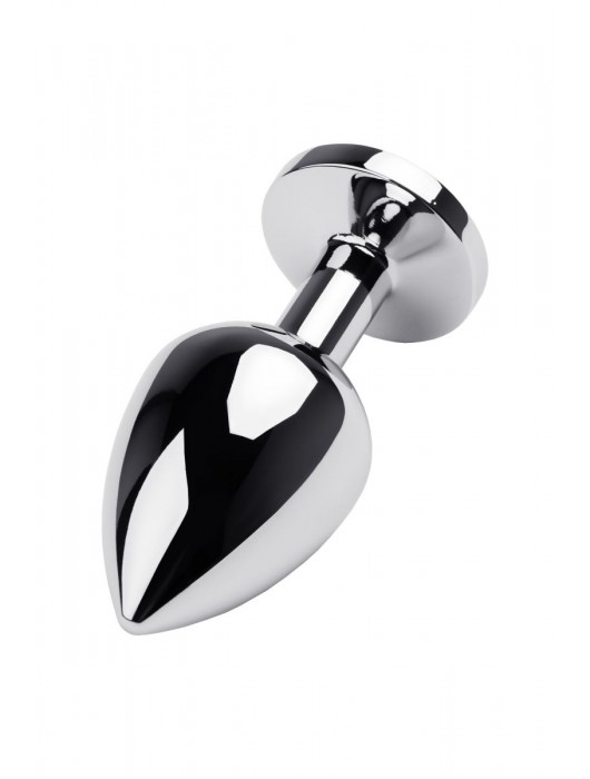 Серебристая коническая анальная пробка с красным кристаллом - 8 см. - ToyFa - купить с доставкой в Краснодаре