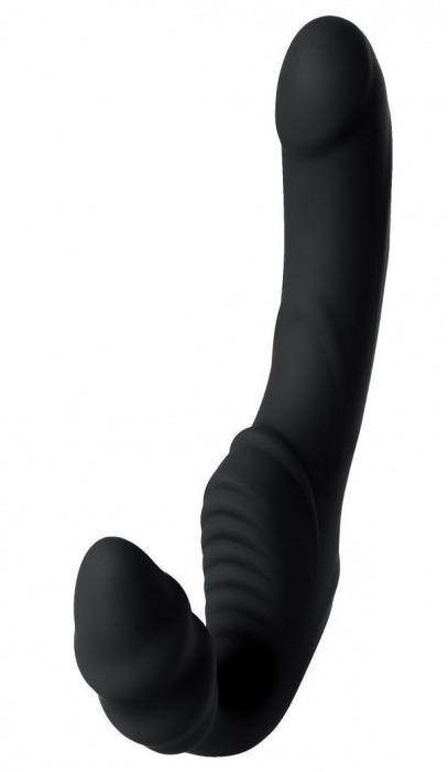 Черный безремневой страпон с вибрацией - ToyFa - купить с доставкой в Краснодаре