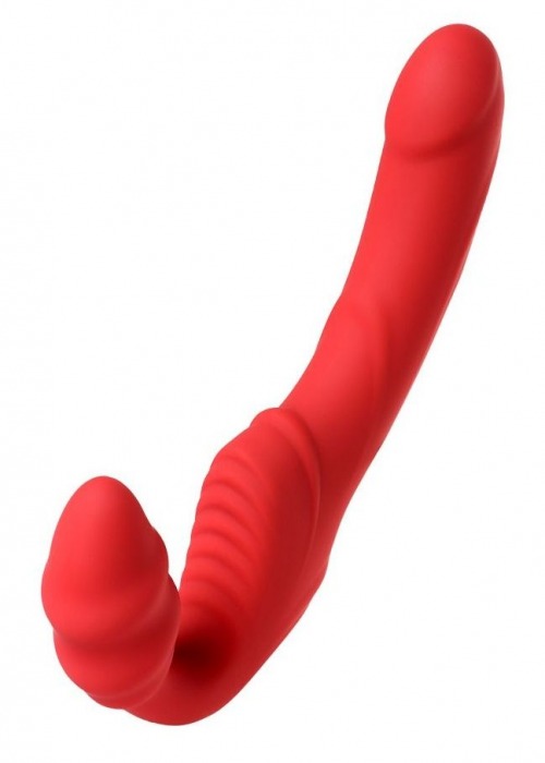 Красный безремневой страпон с вибрацией - ToyFa - купить с доставкой в Краснодаре